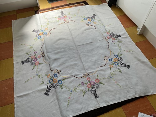 Original vintage large linen - ,large,