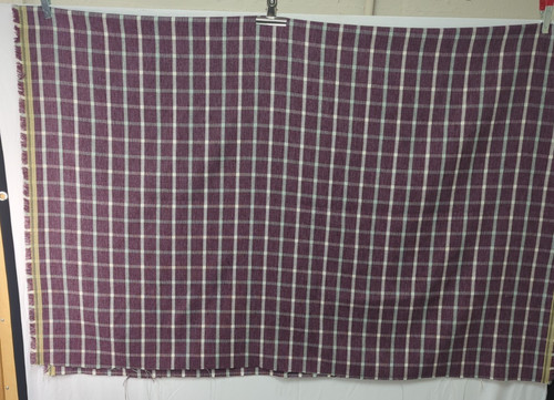 Maroon white checked wool - maroon,