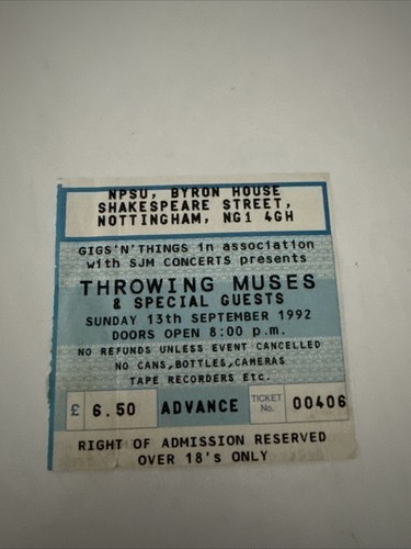 Throwing muses concert ticket - muses,