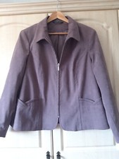 ladies mauve/taupe suede effect collared jacket