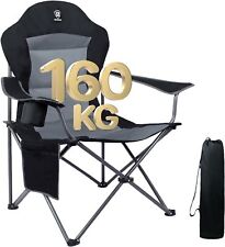 EVER ADVANCED Camping Chairs for Adults Heavy Duty Folding Chair Up to 160kg Ov