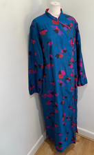Pat Marler silk tunic kaftan maxi dress L XL VGC duster kimono print pattern