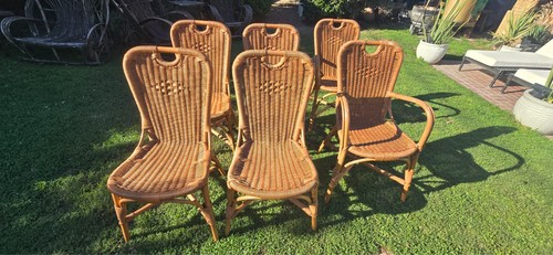 Palecek wicker chair set 6 - set, of