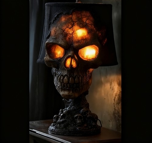 Halloween lava stone skull - lava,