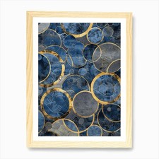 Circles In Blue And Gold 3 Art