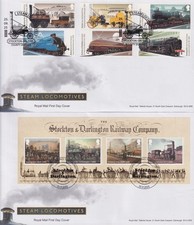 GB FDC 2025 PAIR STEAM LOCOMOTIVES STAMPS & MINIATURE SHEET PAIR of FDC's x 2