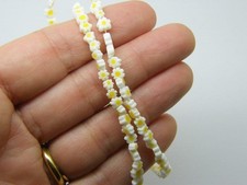88 Millefiori beads flat flower white yellow 4mm glass OB128