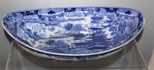 ANTIQUE MALING CETEM WARE BROSELEY PATTERN LARGE OVAL BOAT SHAPED BOWL