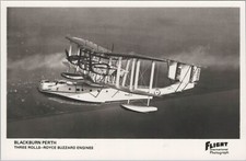 BLACKBURN PERTH FLYING BOAT REAL PHOTO POSTCARD RPPC RAF ROYAL AIR FORCE