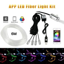 APP Neon LED Light Trim Glow Optic Fiber Strip Car Interior Ambient Lighting RGB