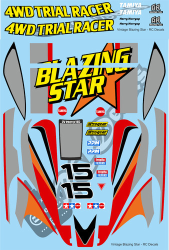 Vintage blazing star decals - star, /