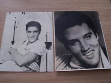 2 LARGE ELVIS PRESLEY PHOTOGRAPHS IN BLACK AND WHITE 10" X 8""