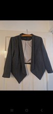 River Island Grey Marled Waterfall Blazer UK 18