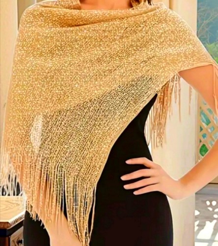 Women long evening gold - gold, shiny