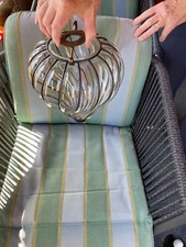 lamp shades, 2 lead light glass and metal shades 