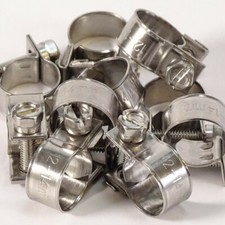 Stainless Steel Fuel Line Hose Clips - Mini Pipe Clamps Classic Rubber PVC Tube