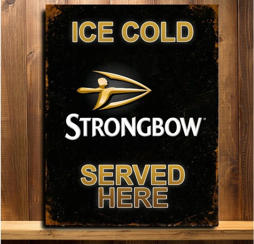 Strongbow metal plaque - strongbow,