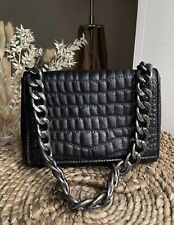 ZARA black faux leather handbag bag chain strap
