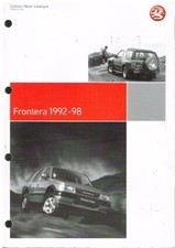 VAUXHALL FRONTERA (1992-98) ORIGINAL FACTORY BODYWORK PARTS CATALOGUE