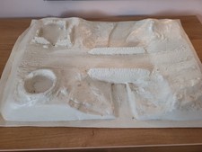 Unpainted 1 72 Scale Plastic terrain with Bridge & derelict building.