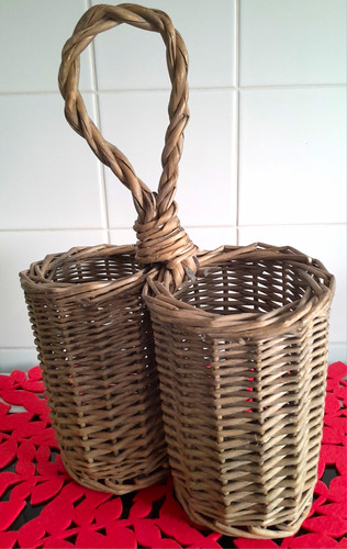 Brown wicker woven storage - wicker,