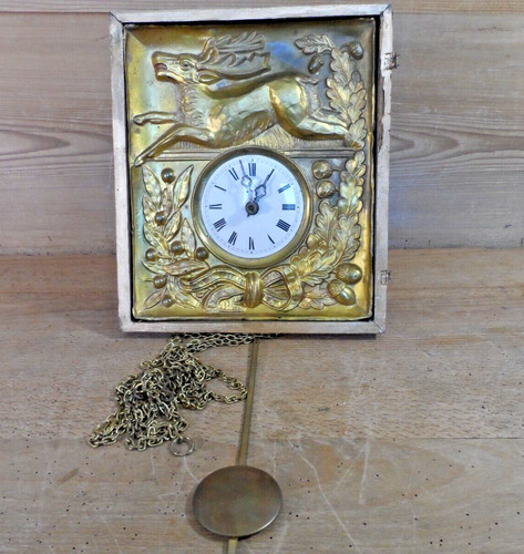 Antique biedermeier wall clock - biedermeier,