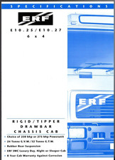 ERF E10.25 & E10.27 6x4 Rigid, Tipper, Drawbar Specifications c1991 UK Brochure