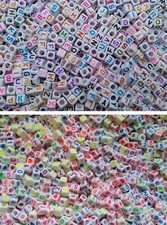 🎀 SALE 🎀 100 Alphabet Mixed Letter or Number Cube Pony Beads 6mm