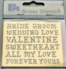 Papermania Brass Stencil Template Bride Groom Wedding Love Valentine Sweetheart