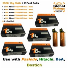 2500 x 32mm Straight 16g Nails