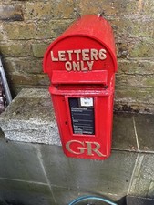 Red post box original antique - box,