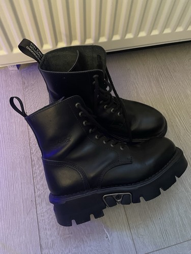New rock black leather goth - black,