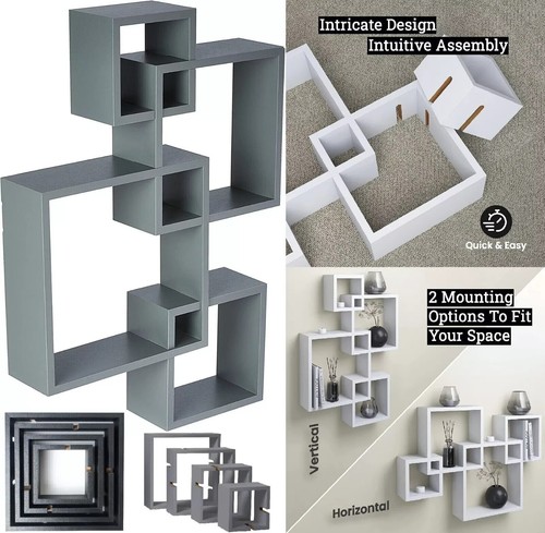 Floating wall shelves - floating, square