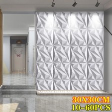 3D Decorative Wall Panels PVC Covering Ceiling Wallpaper White Cladding Tiles UK