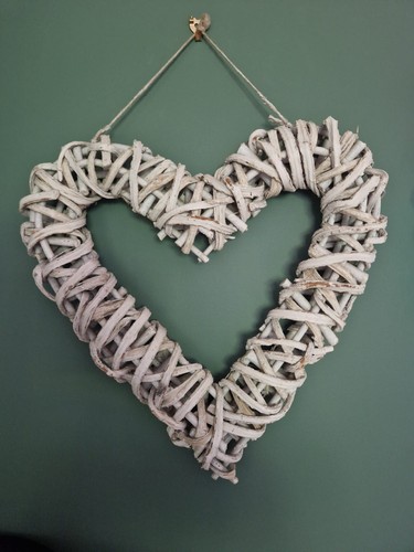 Large white painted woven