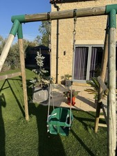 Rebo Toddler Swing Seat in Green with Hangers Clips and Seatbelt