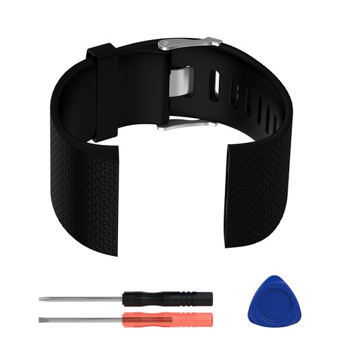 Black silicone watch band - black,