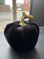 Small Black Velvet Pumpkin For Halloween Autumn Display New