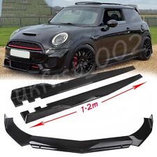 Front Bumper Lip Spoiler+ 1.2m Side Skirts For Mini Cooper S R52 R53 R56 R57 R58