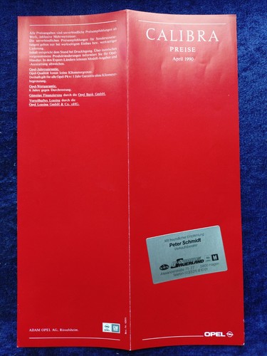 Opel calibra price list - price,
