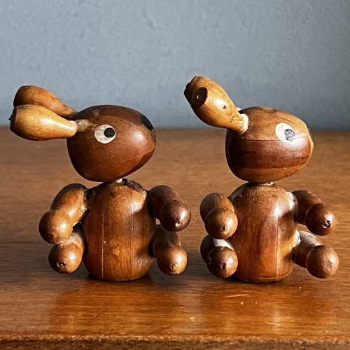 Pair vintage mcm wooden - vintage,