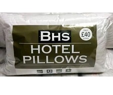 Luxurious BHS HOTEL PILLOWS Pair 2 & 4Pack-Soft White Stripe Pillows for Comfort