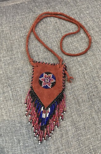 Suede beaded embroidered - suede,