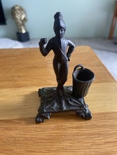 Antique Cast Iron Go to Bed Match Holder