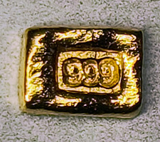 24ct Gold Bar 0.5 Gram Solid 999.9 Fine Gold Bullion Bar Cast Poured