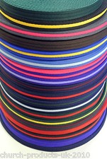 25mm Soft Polyester Air Webbing 22 Colours Straps Dog Leads 1m 2m 5m 10m 25m 40m