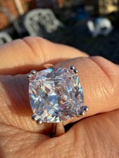 Diamonique Cushion Cut Silver