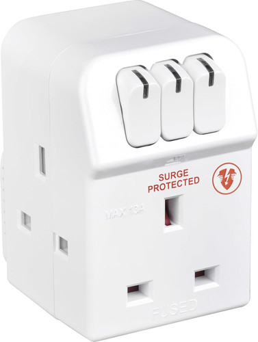 Masterplug three socket surge - three,