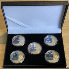 SET OF 5 ‘BATMAN’ 24carat GOLD PLATED COMMEMORATIVE COINS BU IN DISPLAY BOX