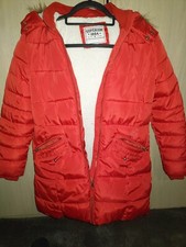 Girls M&S Coat - Red   11-12 Years Superior Warm 